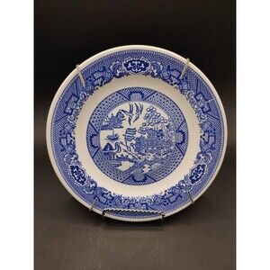Royal China Willow Ware Ironstone Salad Plate Blue and white MCM 8"